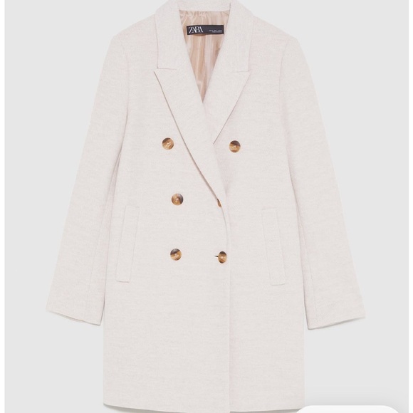 Zara Blazer Coat in Light Beige - Picture 1 of 16